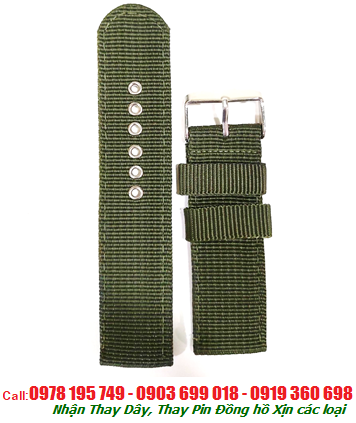 8811712 Army Green 22mm, Dây đồng hồ NAM Dây DÙ 8811712 Army Green 22mm /có nhận thay Dây đồng hồ các loại 